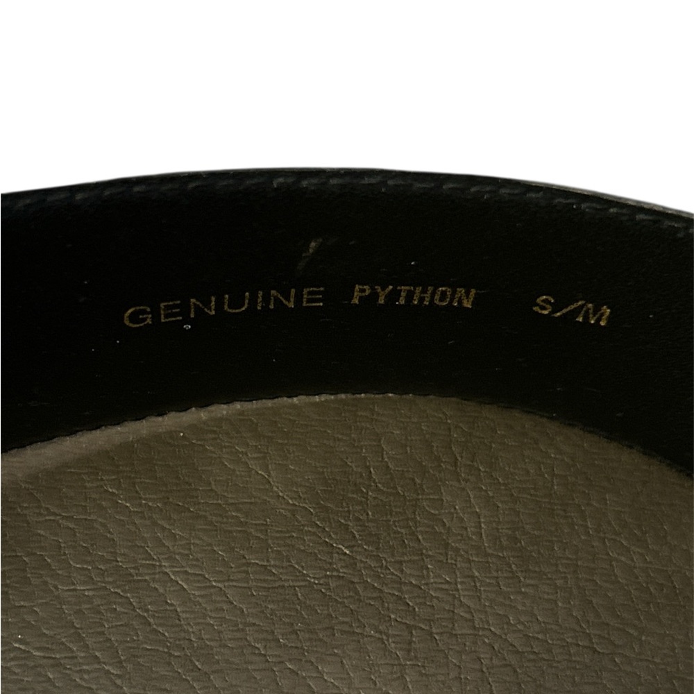 Stylish Python Snakeskin Belt With Square Buckle … - image 2